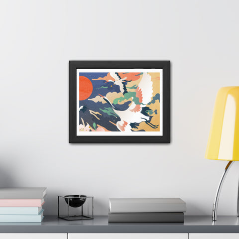 Pelican 2 - Elegant Crane Framed Poster - Serene Wall Art for Nature Lovers