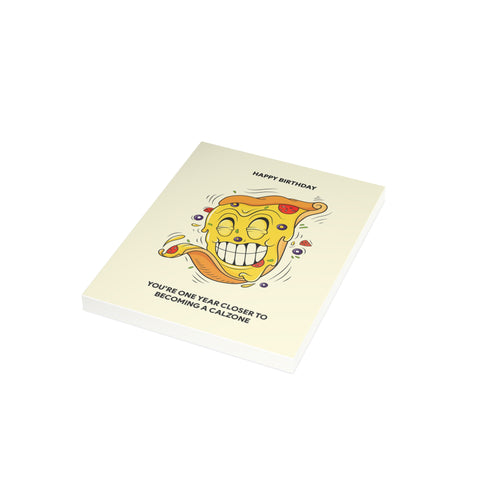 Birthday Card 'You're One Year Closer to Becoming a Calzone' — Birthday Greeting Card - Illustrated, Funny, Snarky, Modern
