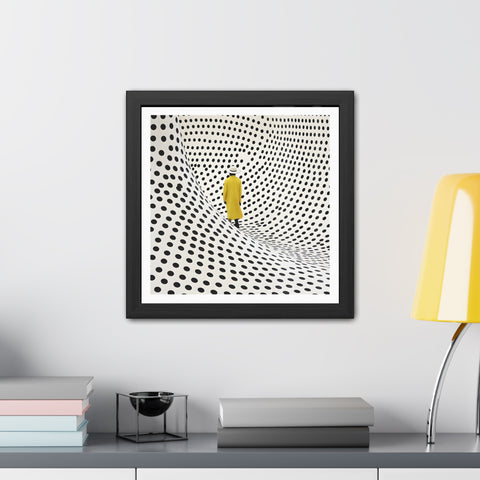 Dotted 2 - Modern Framed Poster - Yellow Coat & Polka Dot Design