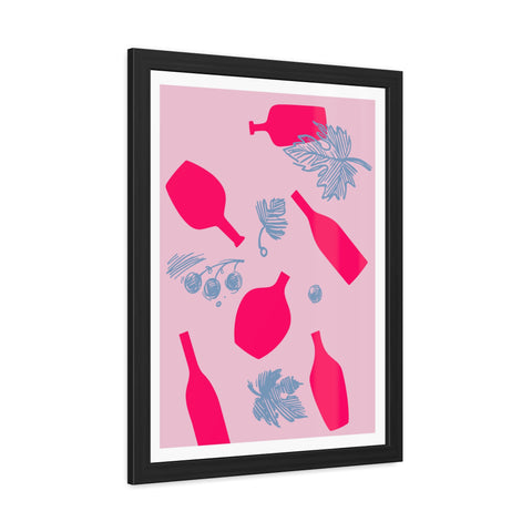 Sonoma 2 - Stylish Framed Art Print: Vibrant Bottles & Leaves Design for Home Decor