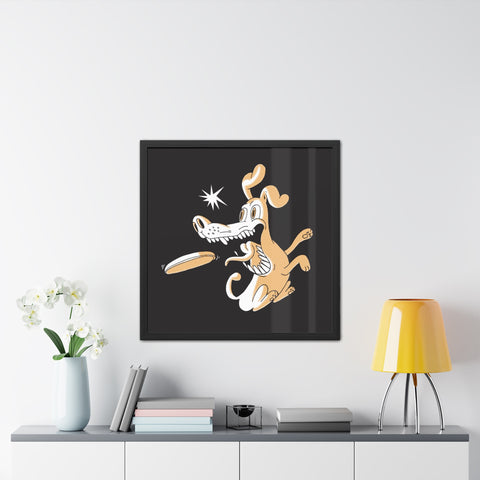 Catch it - Playful Dog Framed Poster - Fun Pet Decor for Animal Lovers