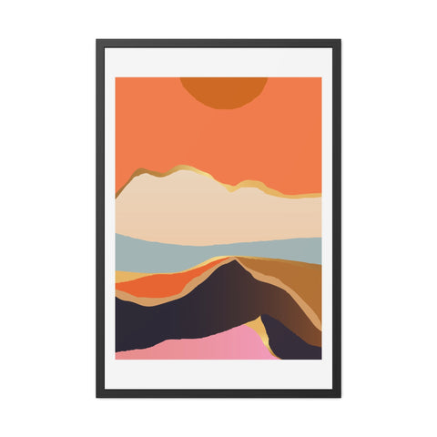South 2 - Abstract Mountain Framed Poster - Modern Wall Art for Home Decor