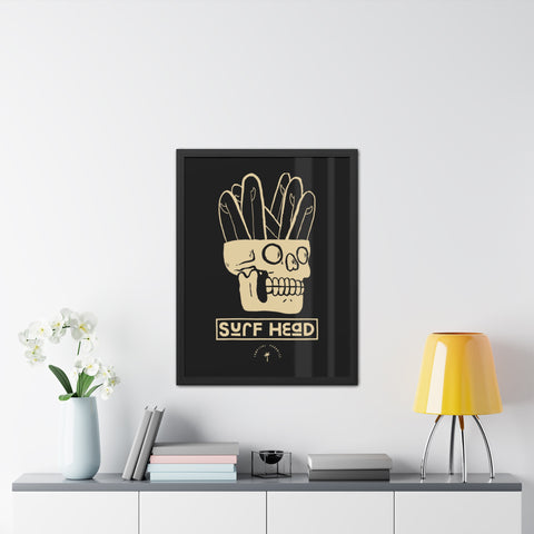 Surf Head Framed Poster - Edgy Wall Art for Surfers and Beach Lovers