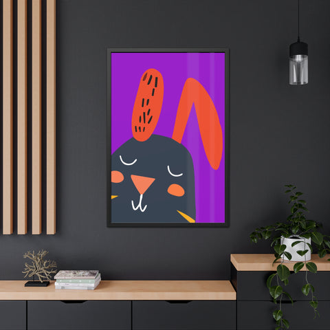 Childrana 4 - Whimsical Bunny Framed Poster - Playful Home Decor for Kids' Rooms