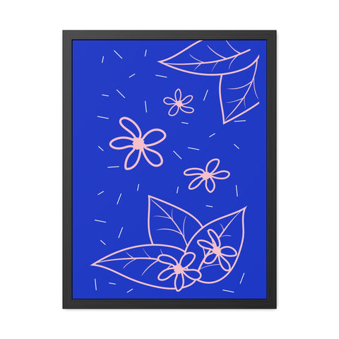 When life gives you lemons 3 - Blue Floral Framed Poster - Modern Botanical Art for Home Decor