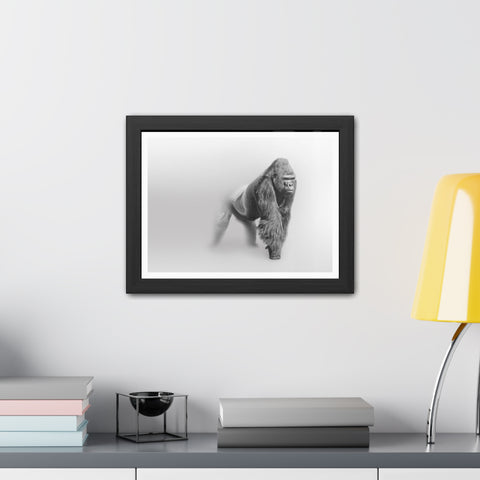 Majestic Gorilla Framed Poster | Monochrome Wall Art for Animal Lovers
