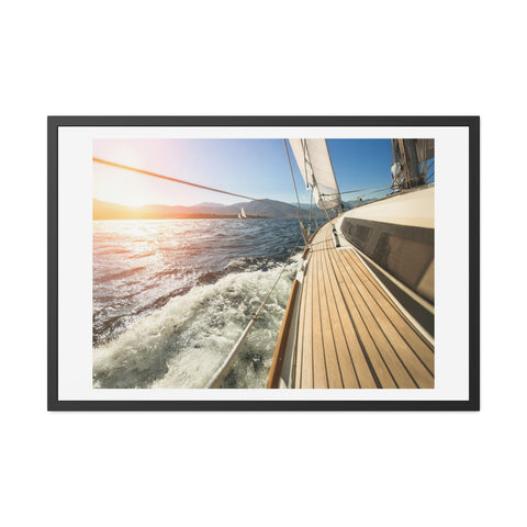 Sailing - Framed Poster - Nautical Wall Art for Beach Lovers & Boaters