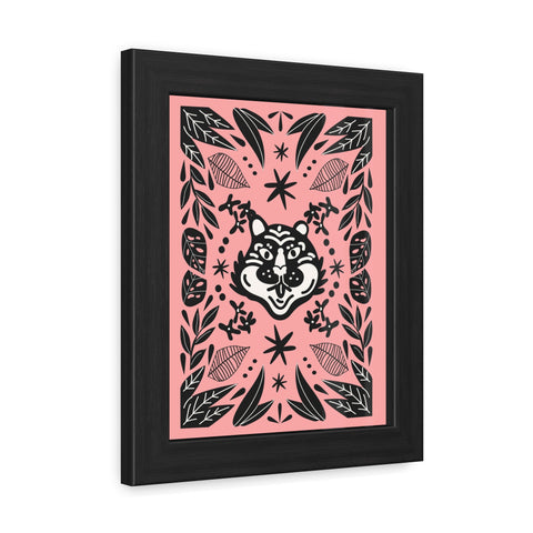 Mirror 3 - Whimsical Wolf Framed Poster - Playful Nature-Inspired Wall Art