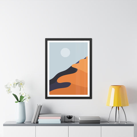 Desert Sun 1 - Modern Desert Landscape Framed Poster - Minimalist Art for Home Decor
