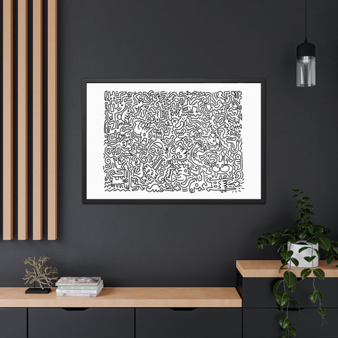 Chaos Theory - Abstract Line Art Framed Poster - Modern Wall Décor for Art Lovers