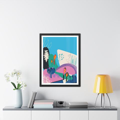 Ericsson 2 - Vibrant Framed Poster Art – Colorful Abstract Landscape