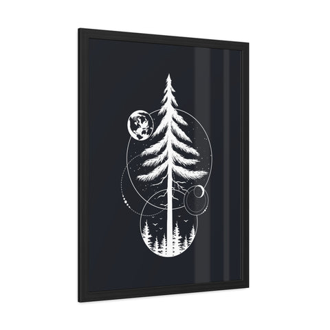 Treecraft 1 - Nature-Inspired Framed Poster - Cosmic Pine Tree Wall Art