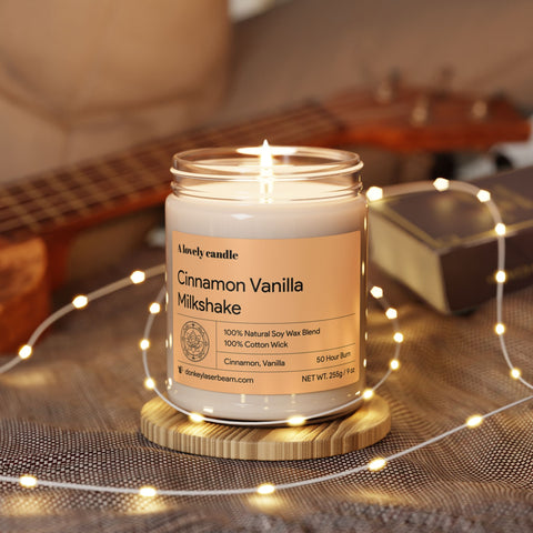 Cinnamon Vanilla Milkshake - Scented Soy Candle, 9oz