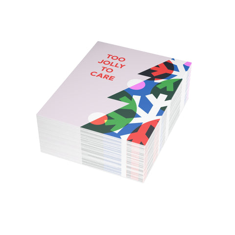 "Too Jolly To Care" Holiday Card — Christmas / Holiday Greeting Card - Illustrated, Funny, Snarky, Modern