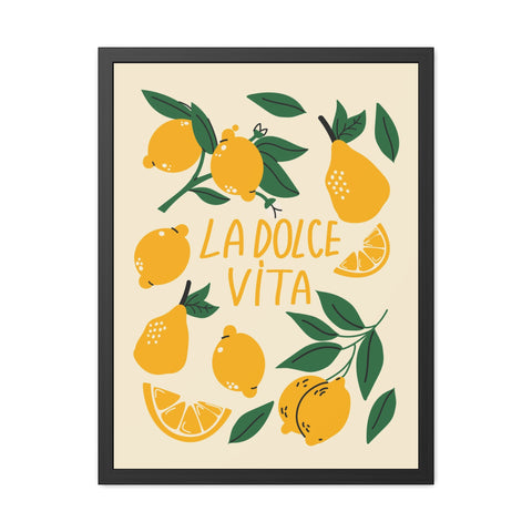 La Dolce Vita Lemon Framed Poster – Bright and Cheerful Wall Art for Home Decor