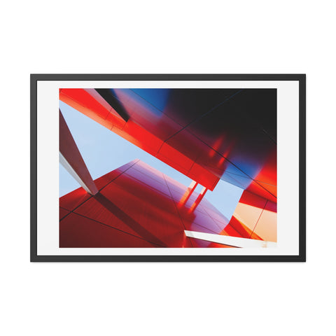 Red Architecture - Modern Framed Art Posters - Abstract Red Architecture Wall Decor