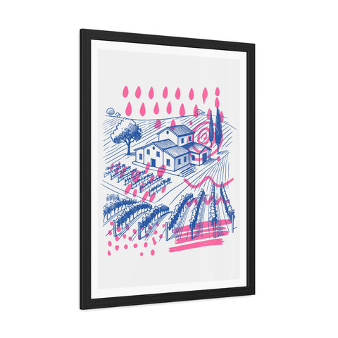 Wine Country 3 - Vibrant Vineyard Framed Poster - Modern Art Decor for Wine Lovers