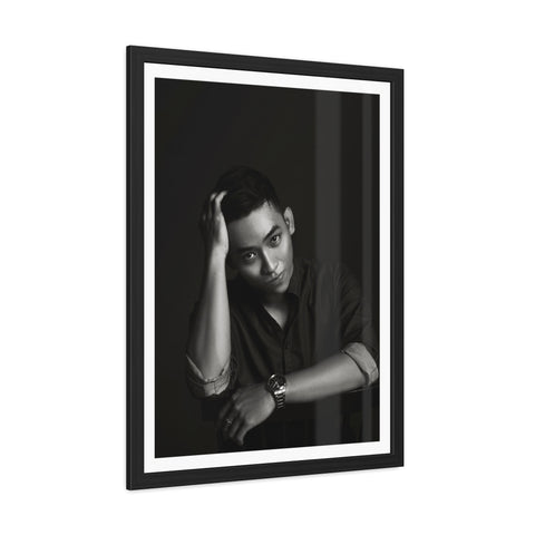 Male Portrait 2 - Modern Black Framed Poster - Stylish Wall Art for Home Decor
