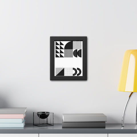 Modernica 6 - Modern Abstract Framed Poster - Black and White Geometric Wall Art