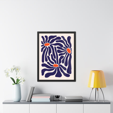 Florish 3 - Modern Floral Framed Poster - Vibrant Home Decor