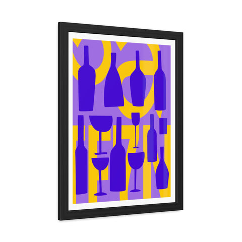 Sonoma 1 - Colorful Wine Bottles Framed Poster | Modern Art for Home Decor