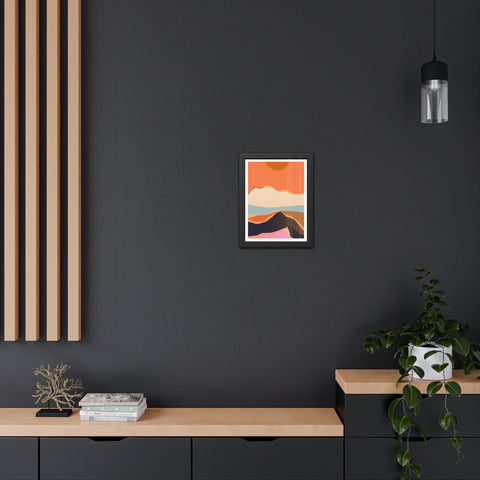 South 2 - Abstract Mountain Framed Poster - Modern Wall Art for Home Decor