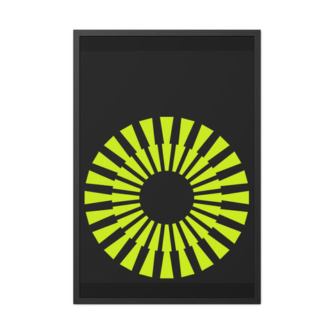 Modernica 2 - Modern Geometric Framed Poster - Bright Yellow Circle Art for Contemporary Spaces