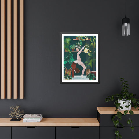 Botanical Yoga Framed Poster - Indoor Plant Decor for Peaceful Vibes