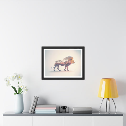Lionscape - Majestic Lion Framed Poster - Wildlife Art for Home Decor