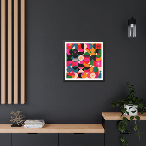 Tiled - Vibrant Geometric Framed Poster - Colorful Wall Art for Modern Spaces