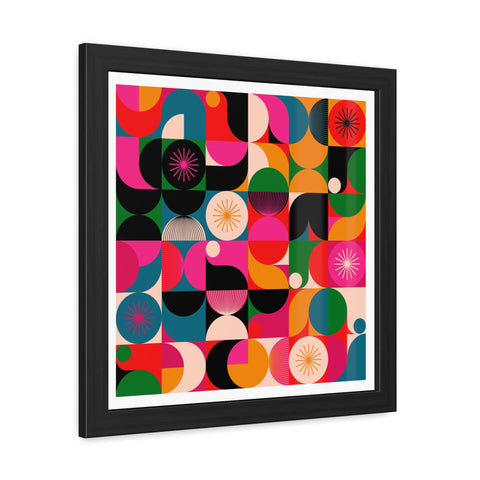 Tiled - Vibrant Geometric Framed Poster - Colorful Wall Art for Modern Spaces