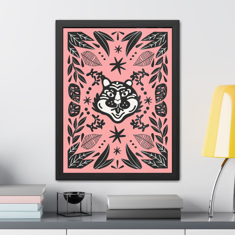 Mirror 3 - Whimsical Wolf Framed Poster - Playful Nature-Inspired Wall Art