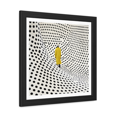 Dotted 2 - Modern Framed Poster - Yellow Coat & Polka Dot Design