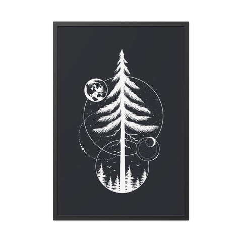 Treecraft 1 - Nature-Inspired Framed Poster - Cosmic Pine Tree Wall Art