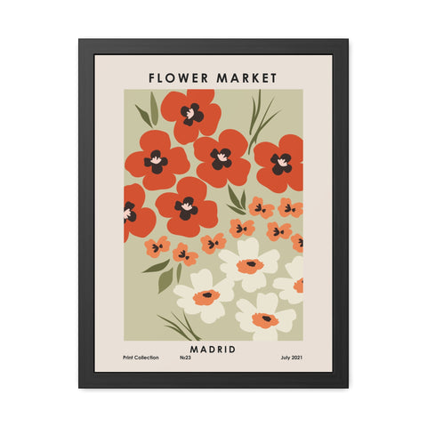 Flower Market - Madrid - Framed Floral Poster - Flower Market Madrid Art Print