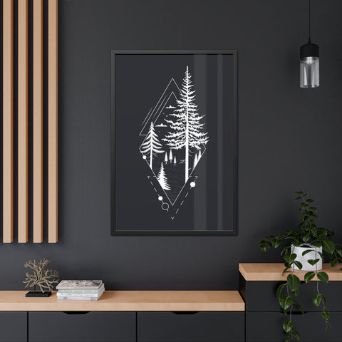 Treecraft 2 - Modern Nature Framed Poster - Geometric Forest Wall Art