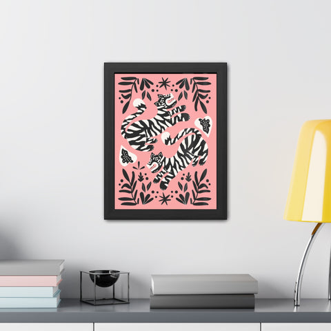 Mirror 4 - Playful Tiger Framed Poster Art for Animal Lovers - Vibrant Wall Decor