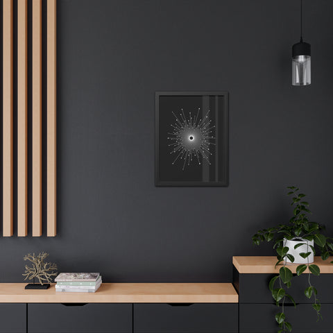 Universalis 3 - Modern Geometric Framed Poster - Minimalist Black and White Wall Art