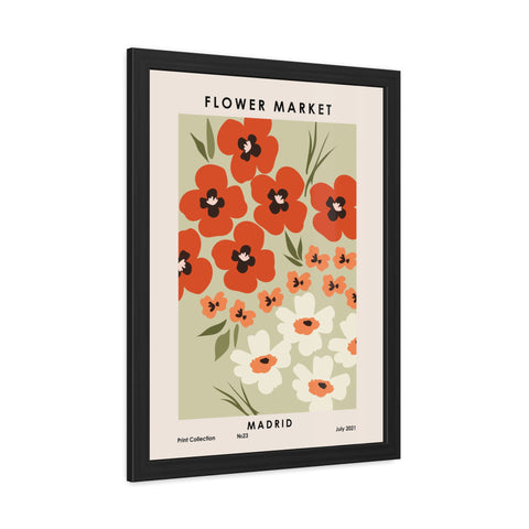 Flower Market - Madrid - Framed Floral Poster - Flower Market Madrid Art Print