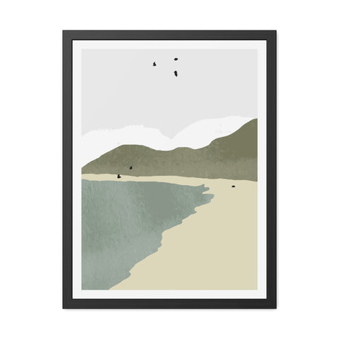 North 1 - Modern Coastal Framed Poster - Minimalist Beach Wall Art
