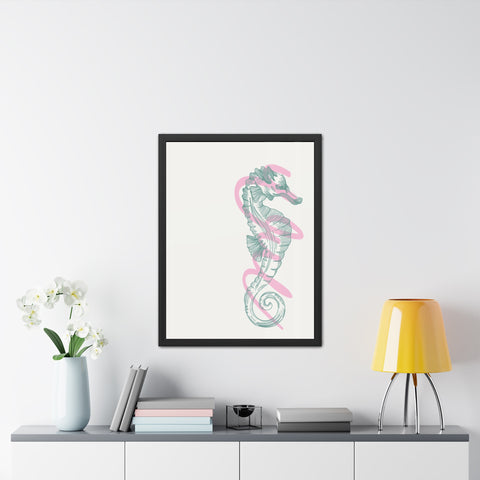 Marine Life 4 - Elegant Seahorse Framed Poster - Coastal Home Decor