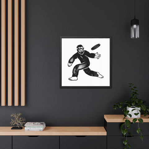 Frisbee - Cool Sasquatch Framed Poster - Fun Wall Art for Outdoorsy Decor