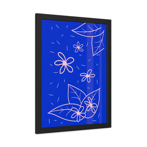 When life gives you lemons 3 - Blue Floral Framed Poster - Modern Botanical Art for Home Decor