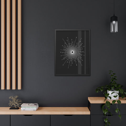 Universalis 3 - Modern Geometric Framed Poster - Minimalist Black and White Wall Art