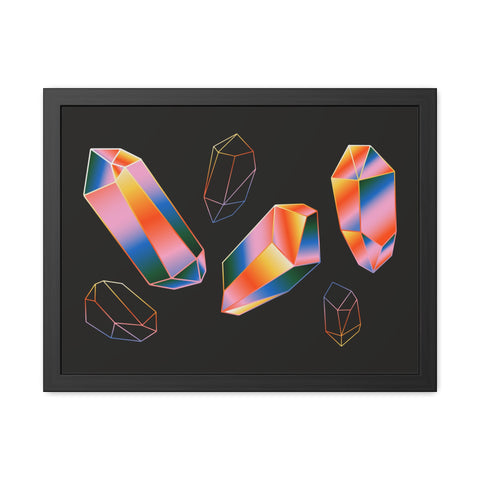Gems - Modern Geometric Crystal Framed Poster - Stylish Wall Art for Home Decor