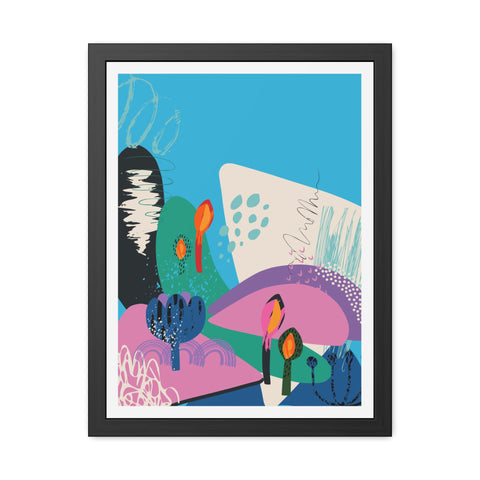 Ericsson 2 - Vibrant Framed Poster Art – Colorful Abstract Landscape