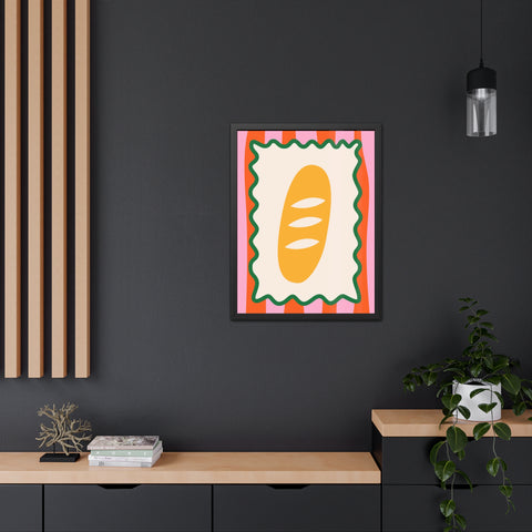 Whimsical Bread Framed Poster - Colorful Kitchen Wall Art