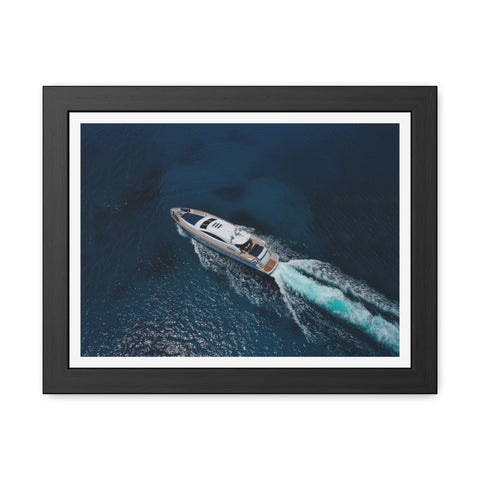 In the water - Nautical Framed Poster - Luxury Yacht at Sea Wall Art