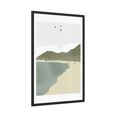 North 1 - Modern Coastal Framed Poster - Minimalist Beach Wall Art
