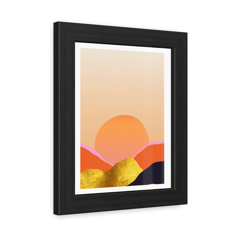 South 3 - Warm Sunset Framed Poster - Modern Home Décor for Nature Lovers